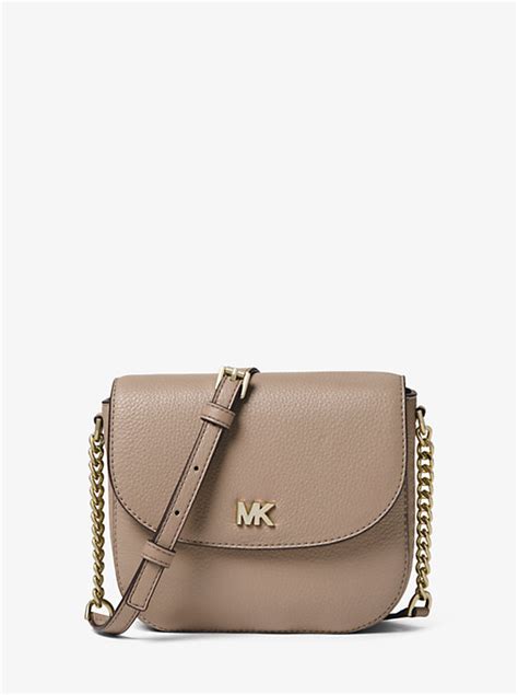 michael kors mott pebbled leather dome crossbody white|Mott Pebbled Leather Dome Crossbody Bag .